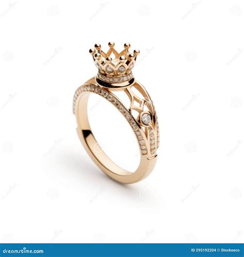 Rose Gold Crown Set With Diamonds Distinct Framing And Queencore Style Stock Illustration