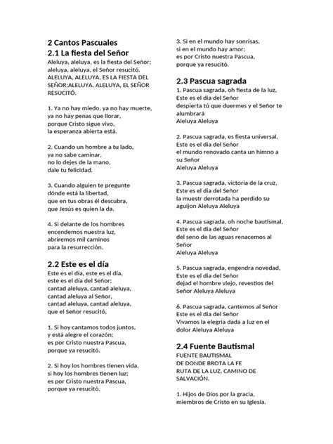 Cantos De Pascua Alegría Y Resurrección Pdf Pascua De Resurrección Cristo Título