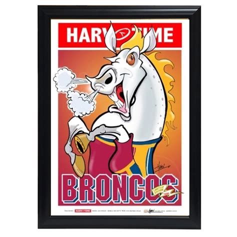 Brisbane Broncos, Nrl Mascot Harv Time Print Framed - 4198 – HT Framing ...