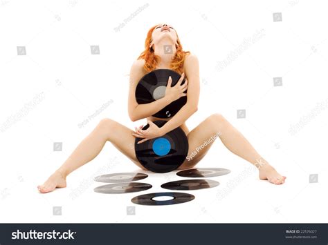 Screaming Naked Redhead Vinyl Records Over Stock Photo Shutterstock