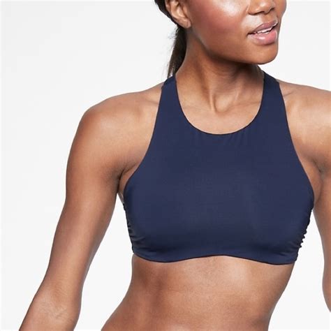 Athleta Swim Athleta Maldives High Neck Bikini Top Blue Poshmark