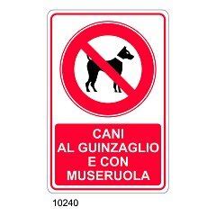 Cartello Cani Al Guinzaglio E Con Museruola Materiale E Formato