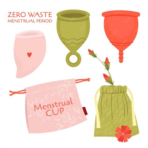 Período Menstrual Zero Desperdício Conjunto Plano Com Produtos Ecológicos Copo Reciclar