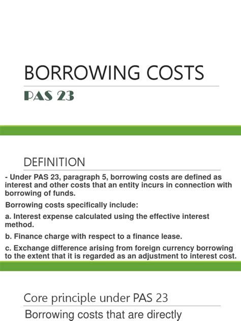 understanding borrowing costs  pas   expense interest