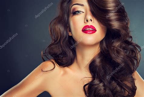 Sensual Brunette Woman With Curly Hair Stock Photo By EdwardDerule