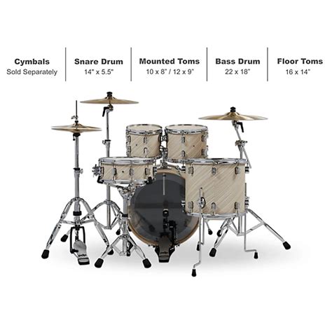 PDP By DW Concept Maple 5 Piece Shell Pack With Chrome Hardware Twisted