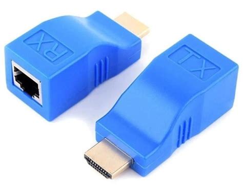 Extensor Hdmi 3d 30 Metros Via 1 Cabo De Rede Rj45 Cat5e 6 Nova Voo