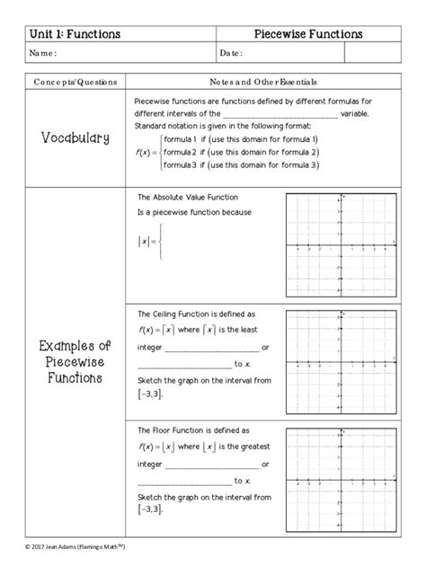 Fillable Online Piecewise Functions Worksheet Answers Part 3 Fax Email Print Pdffiller