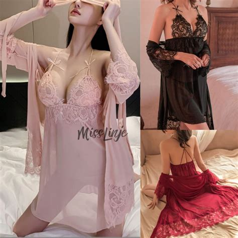 Jual Setelan Baju Dinas Istri Lingerie Outer Kimono Dress Sexy Renda Premium Shopee Indonesia