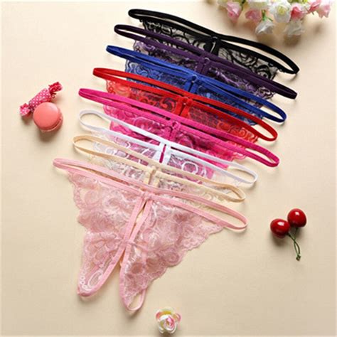 Lace Sexy Underwear Set For Women Erotic Open Bra Crotch Thong Transparent Lingerie In 8 Colors
