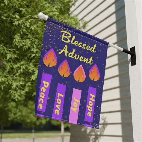 Blessed Advent Garden & House Flag, Catholic Gift, Candles, Traditional