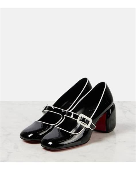 Christian Louboutin Minny Babe Patent Leather Mary Jane Pumps In Black Lyst
