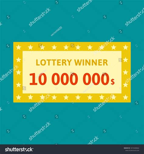 Million Dollar Lottery Ticket Isolated Background Stock Vector (Royalty