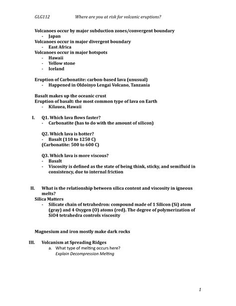 14-Volcanic Risk - Notes about Volcanic Risks - Volcanoes occur by