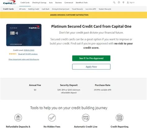 Capital One Platinum Secured Credit Card | Lendstart