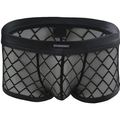 Homme Sexy Boxer R Sille Transparent Slip Respirant Shorty String Erotique Lingerie M Xxl Noir