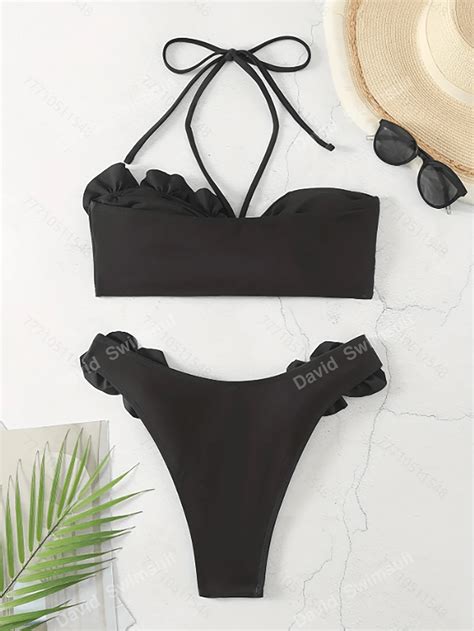 2025 New Sexy 3D Flower Halter Sexy Bikini Set For Summer Beach