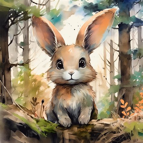 bunny rabbit portrait art print  stock photo public domain pictures
