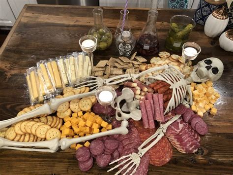 Skeleton Charcuterie Board For Spooky Halloween Party