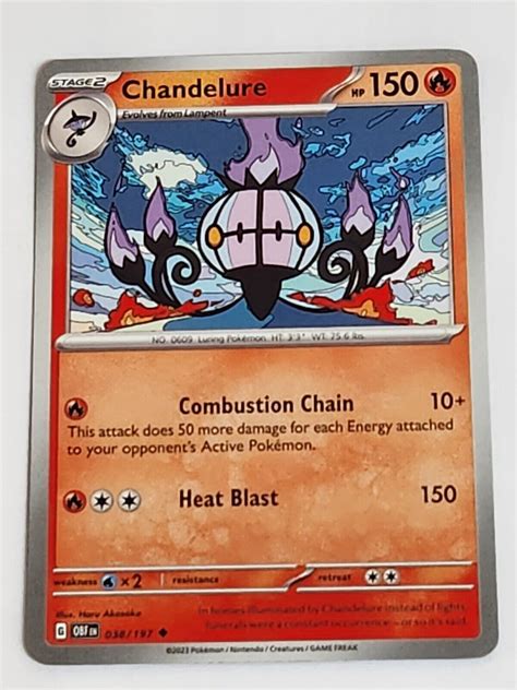 Chandelure 38197 Sv Obsidian Flames Uncommon Pokemon 2023 Tcg Card Ebay