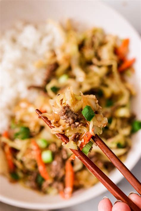 Easy Asian Ground Beef And Cabbage Stir Fry What Great Grandma Ate