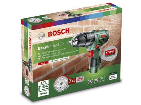 Bosch EasyImpact 12 perceuse à percussion sans fil 12V Li-Ion batterie ...