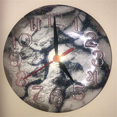 Marble Effect Resin Clock Handmade Made To Order Etsy