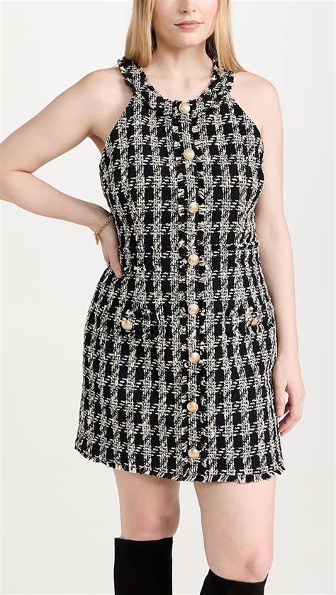 L Agence Jade Button Front Tweed Dress Shopbop