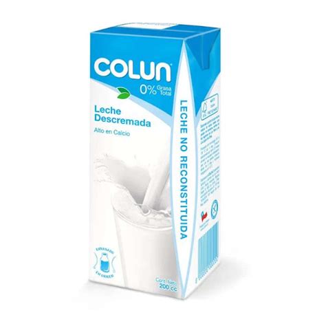 Leche Descremada 200 Ml Colun Biomercado Sin Gluten