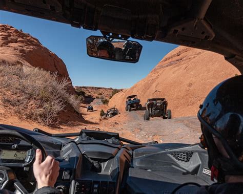 Premium Photo | Full frame view of a 4x4 tour in rugged sandstone ...