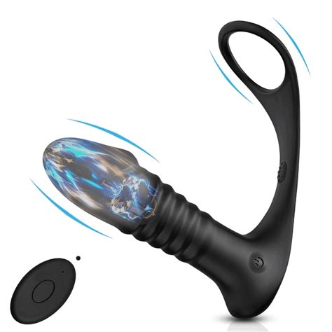 Wireless Remote Control Thrusting Vibrating Male Anal Vibrator Prostate Massager