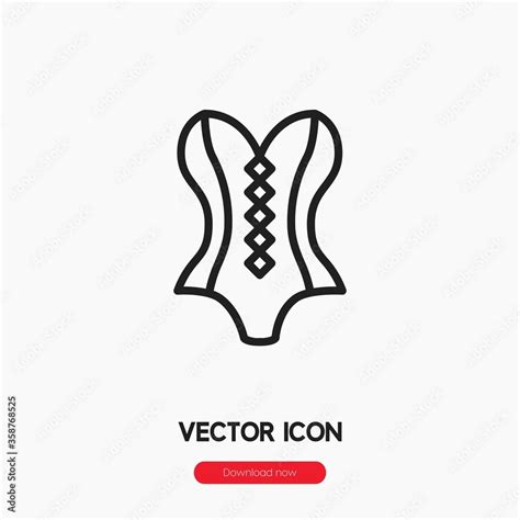 Corset Icon Vector Linear Style Sign For Mobile Concept And Web Design