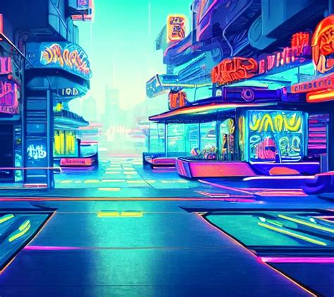 A Dreamlike Cyberpunk City Sit In The Very Far Future Stable Diffusion