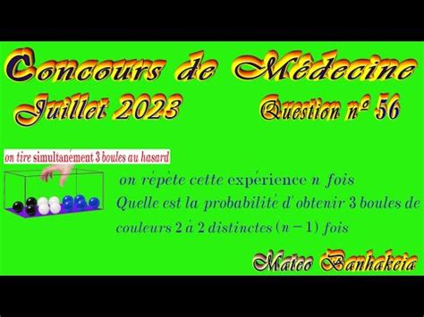 Correction Concours De Médecine 2023 Question 56 Mateo YouTube