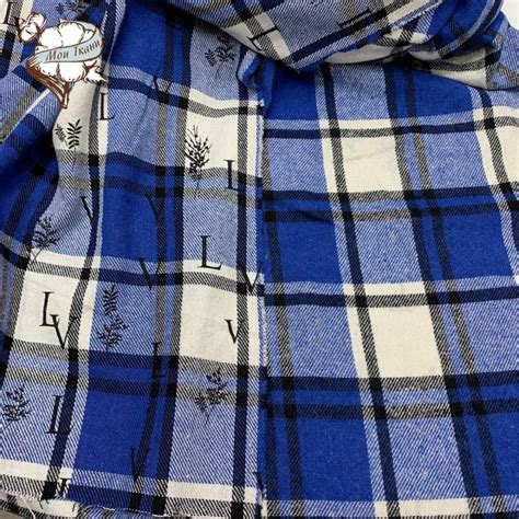 Купить твид рубашечный клетка, цв. белый/василёк в магазине Мои Ткани