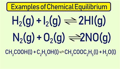 Chemical Equilibrium Characteristics Types Examples Constant