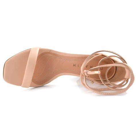 Sandália Ramarim Feminina Salto Bloco Alto Nude GODIVA CALÇADOS