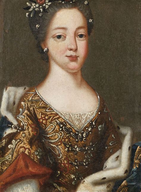 Portrait Of A Noblewoman Wearing An Ermine Coat Circa 1720 French School