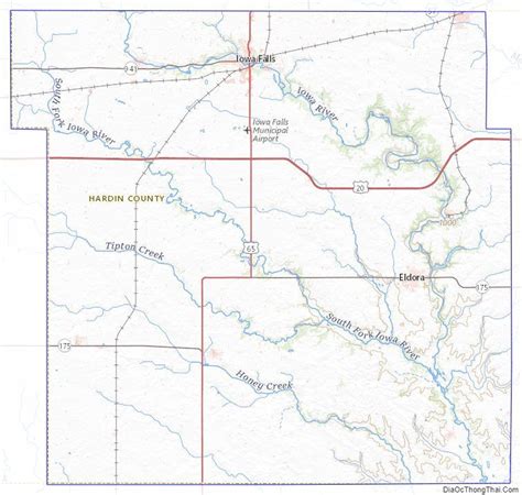 Topographic map of Hardin County, Iowa | Map, Hardin, Topographic map