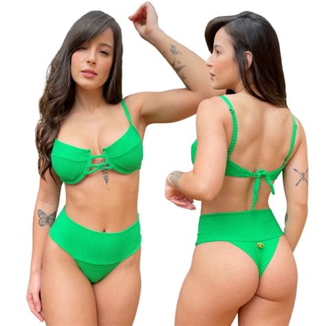 Biqu Ni Hot Pants Faixa Meia Ta A Retr M Naco Verde Hortel Shopee Brasil