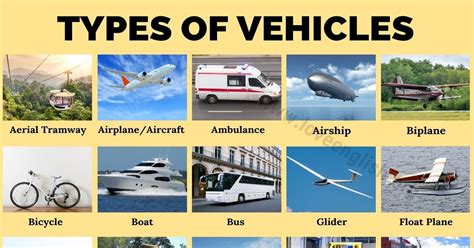 Types Of Vehicles 50 Popular Vehicle Types In English Love English