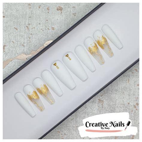 Nude Gold Leopard Print False Nails Creative Nails