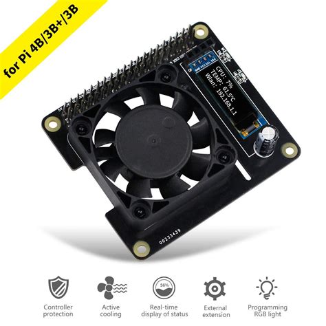 Yahboom Raspberry Pi Quiet Cooling Fan For Raspberry Pi 4b 3b 3b