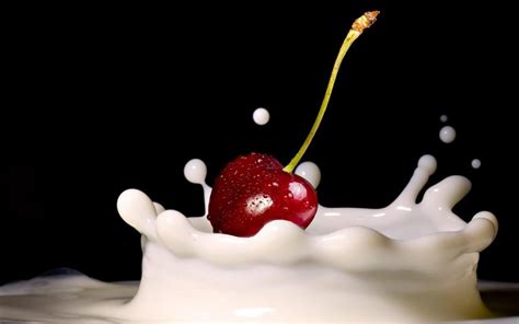 Milk Cherry Hd Background Wallpaper Other Wallpaper Better