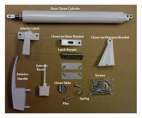 White Storm Door Hardware Set for Mobile Home Manufactured Housing