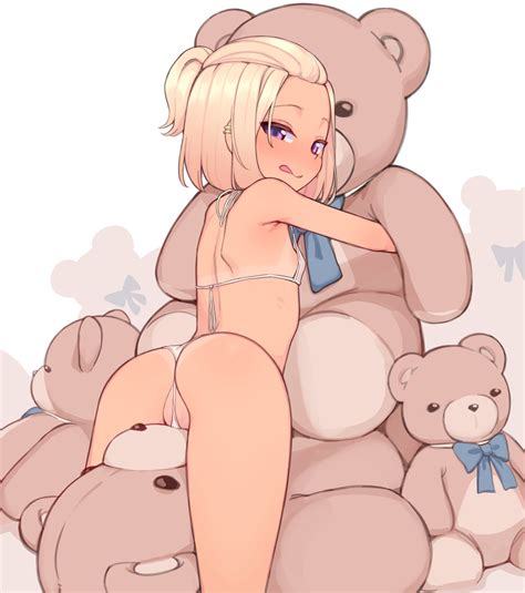 Yeun Nona Yeun Original Commentary Highres 1girl Ass Bikini Blush Doll Ear Piercing