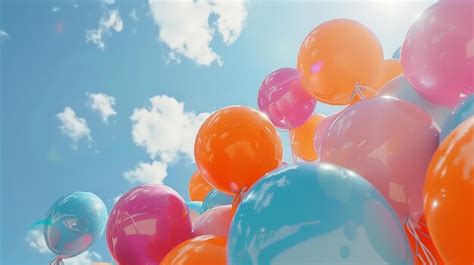 Premium Photo Vibrant Cluster Of Colorful Balloons Digital Photograph