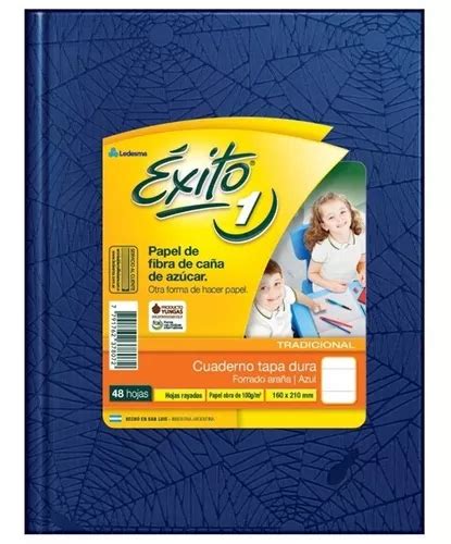 Cuaderno Tapa Dura Rayado Hojas Exito X Cm Azul E