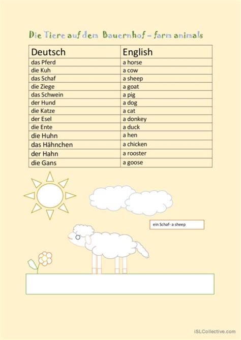 55 Bauernhof Deutsch DAF Arbeitsblätter pdf doc