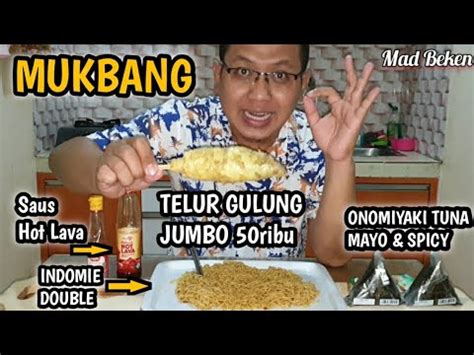 MUKBANG TELUR GULUNG JUMBO INDOMIE ONOMIYAKI Asmr YouTube